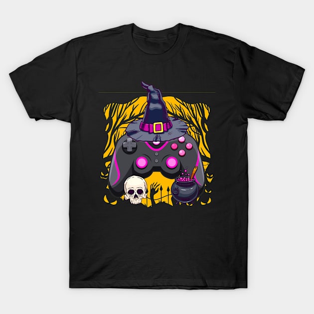 Funny Halloween Gamer Video Game Gaming T-Shirt by TheBeardComic